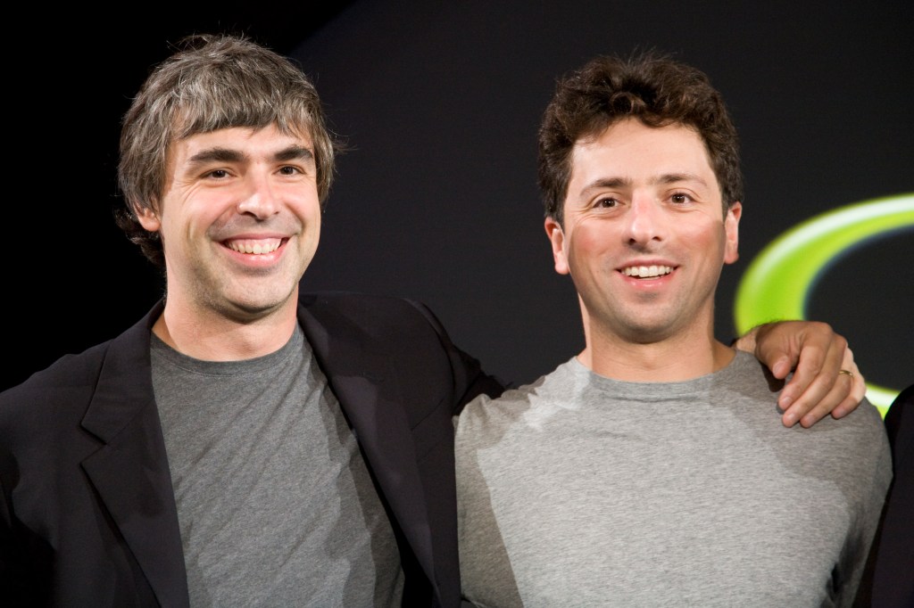 Google founders Larry Page (L) and Sergey Brin.